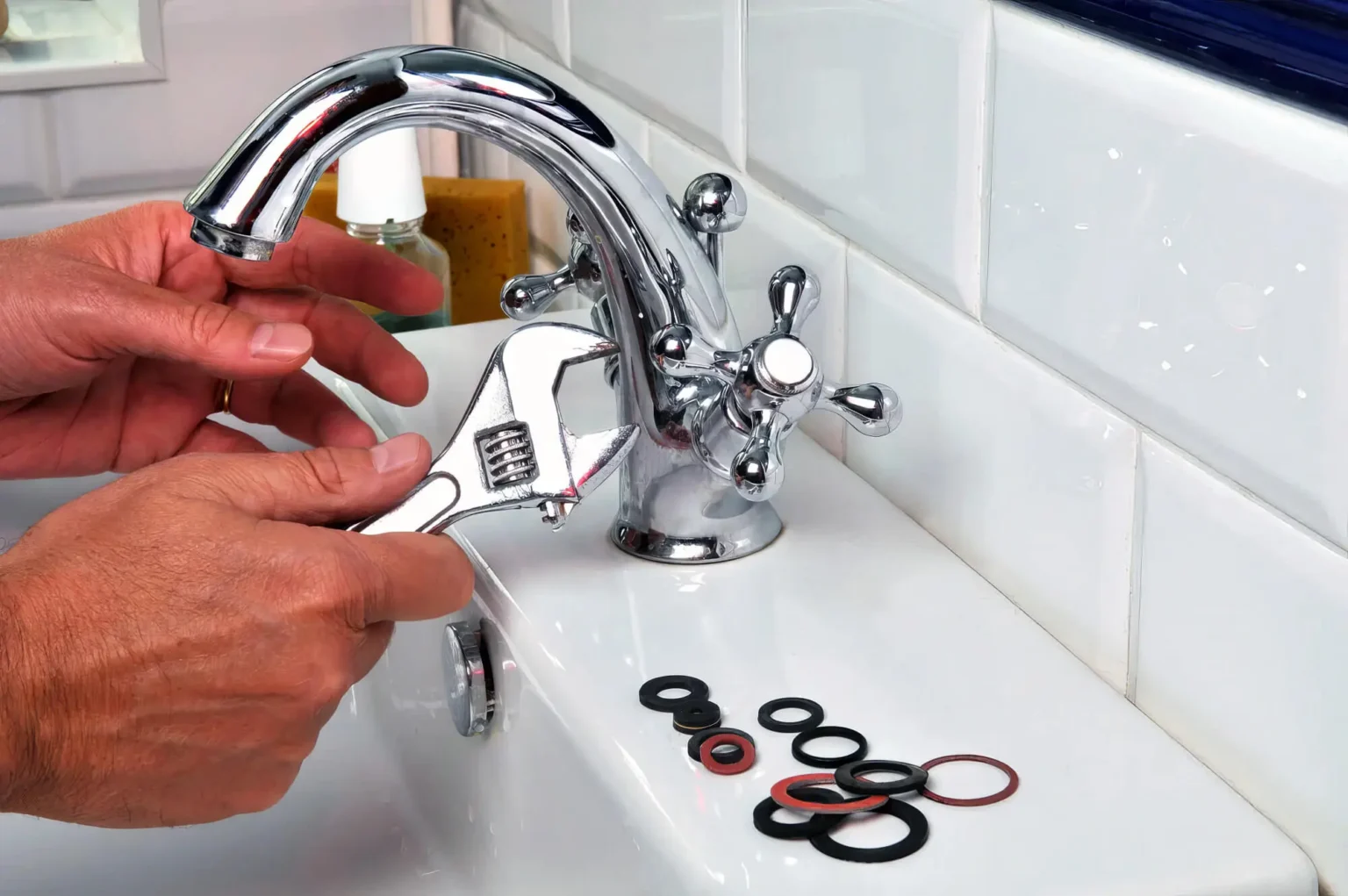 Plumber maintaining a bathroom faucet in Stevenson Ranch